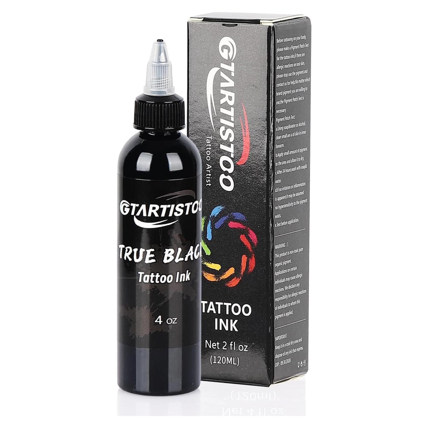 Tinta de Tatuaje Negra Profesional GTARTISTOO 120ml Vegana