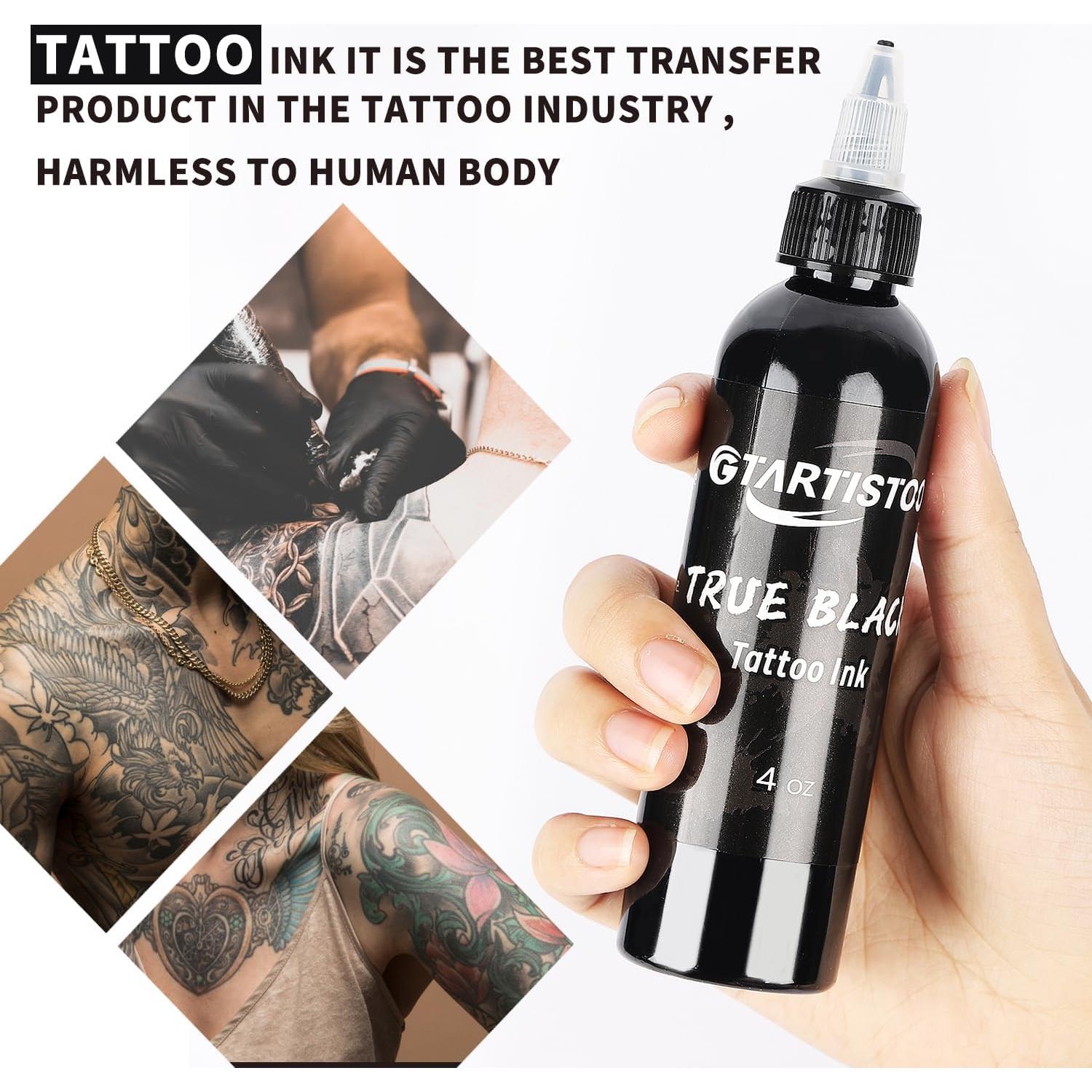 Tinta de Tatuaje Negra Profesional GTARTISTOO 120ml Vegana