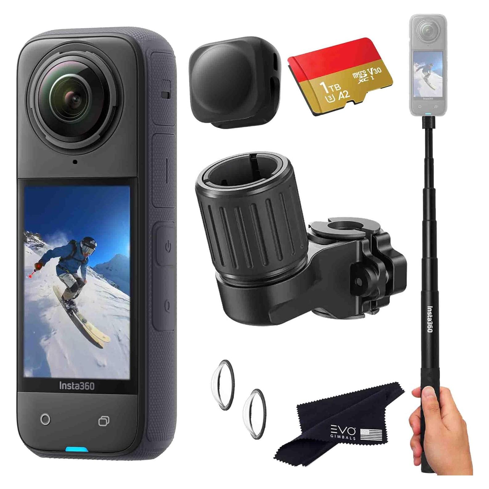 Cámara de acción 360 Insta360 X4 8K a prueba de agua con soporte