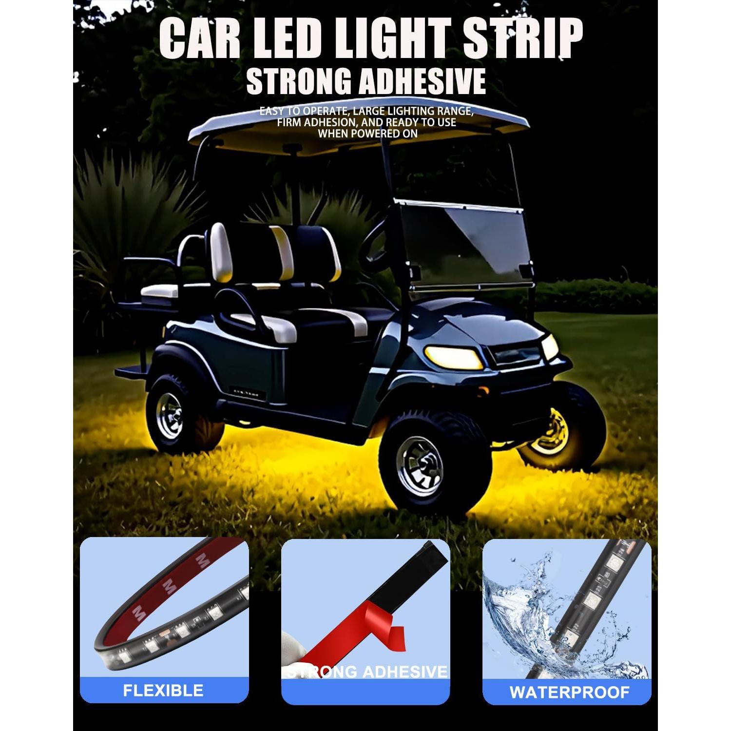 Tira de Luz LED Ámbar Keiurot 32.3cm 12V Impermeable - Paquete de 4