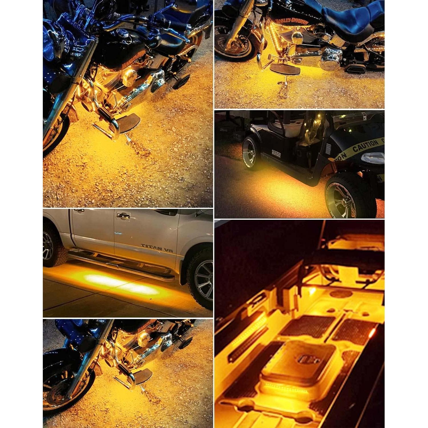 Tira de Luz LED Ámbar Keiurot 32.3cm 12V Impermeable - Paquete de 4