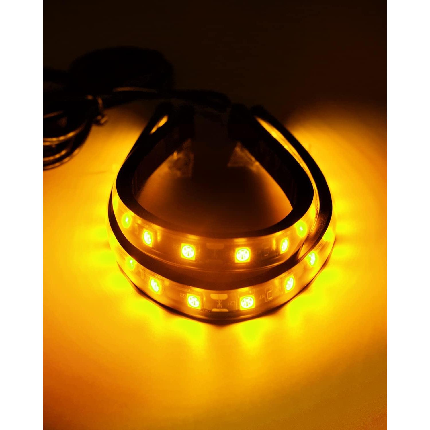 Tira de Luz LED Ámbar Keiurot 32.3cm 12V Impermeable - Paquete de 4