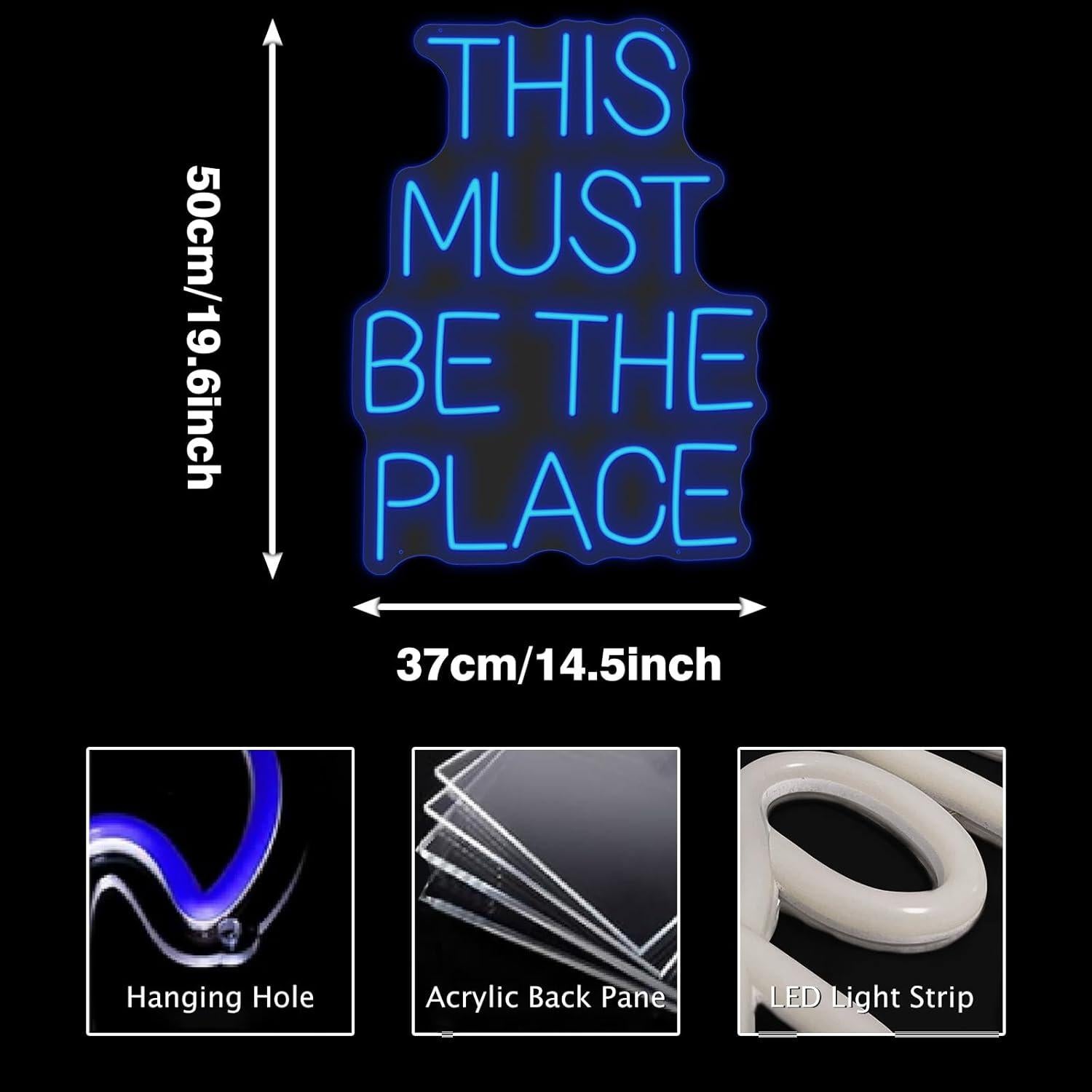 Letrero de Neón Personalizado FARNEW Azul 49.8x36.8cm LED