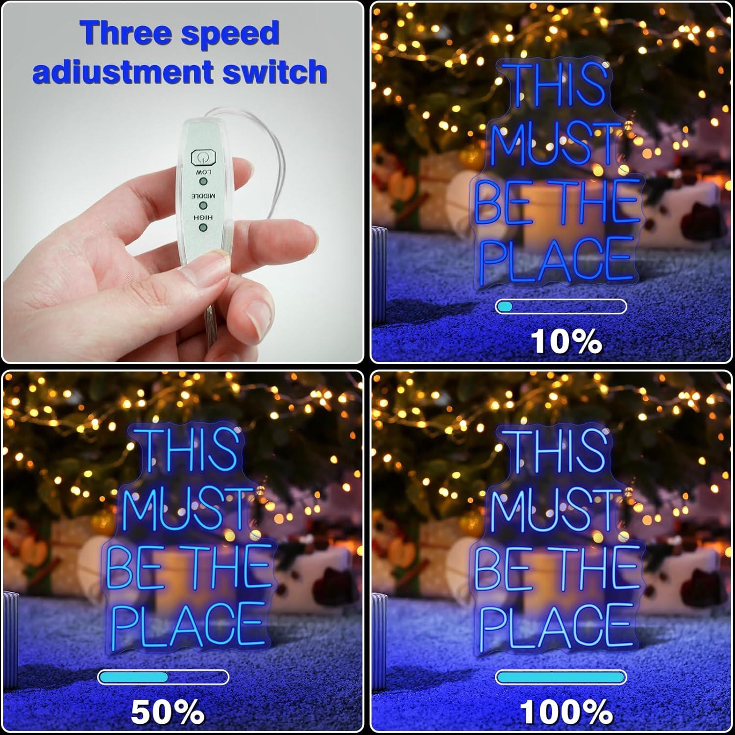 Letrero de Neón Personalizado FARNEW Azul 49.8x36.8cm LED