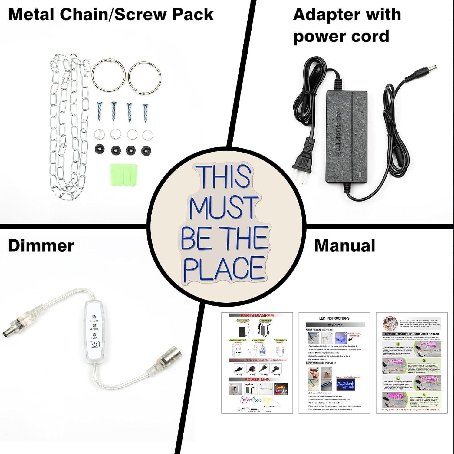 Letrero de Neón Personalizado FARNEW Azul 49.8x36.8cm LED