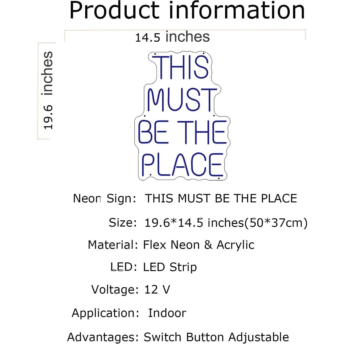 Letrero de Neón Personalizado FARNEW Azul 49.8x36.8cm LED