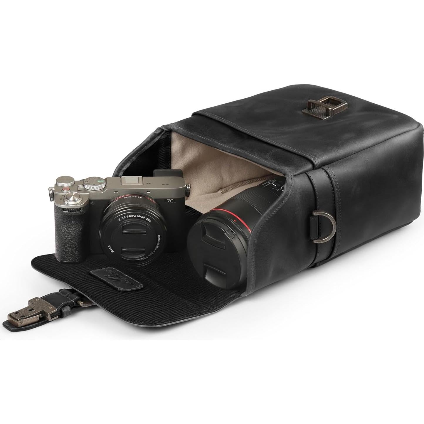 Bolsa de Mensajero MegaGear de Cuero Genuino para Cámaras