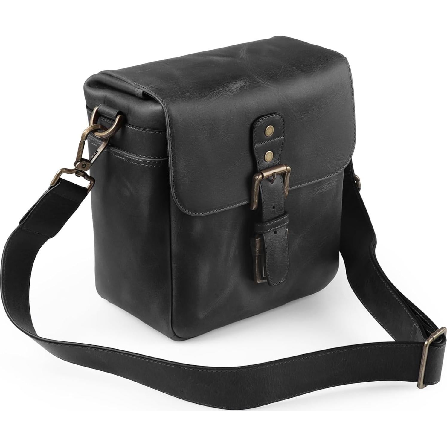 Bolsa de Mensajero MegaGear de Cuero Genuino para Cámaras