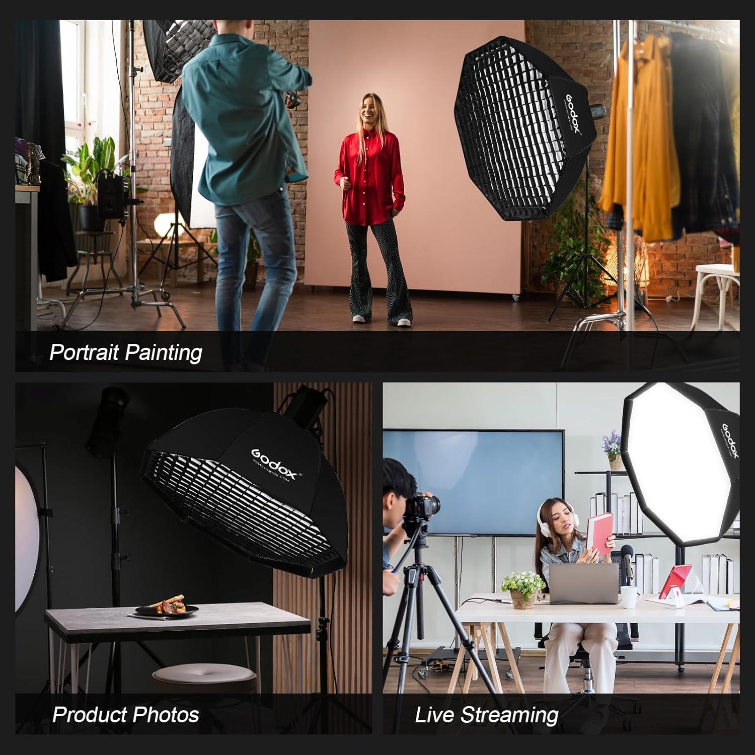 Godox SB-UE Softbox Octagonal 80cm con Rejilla Panal