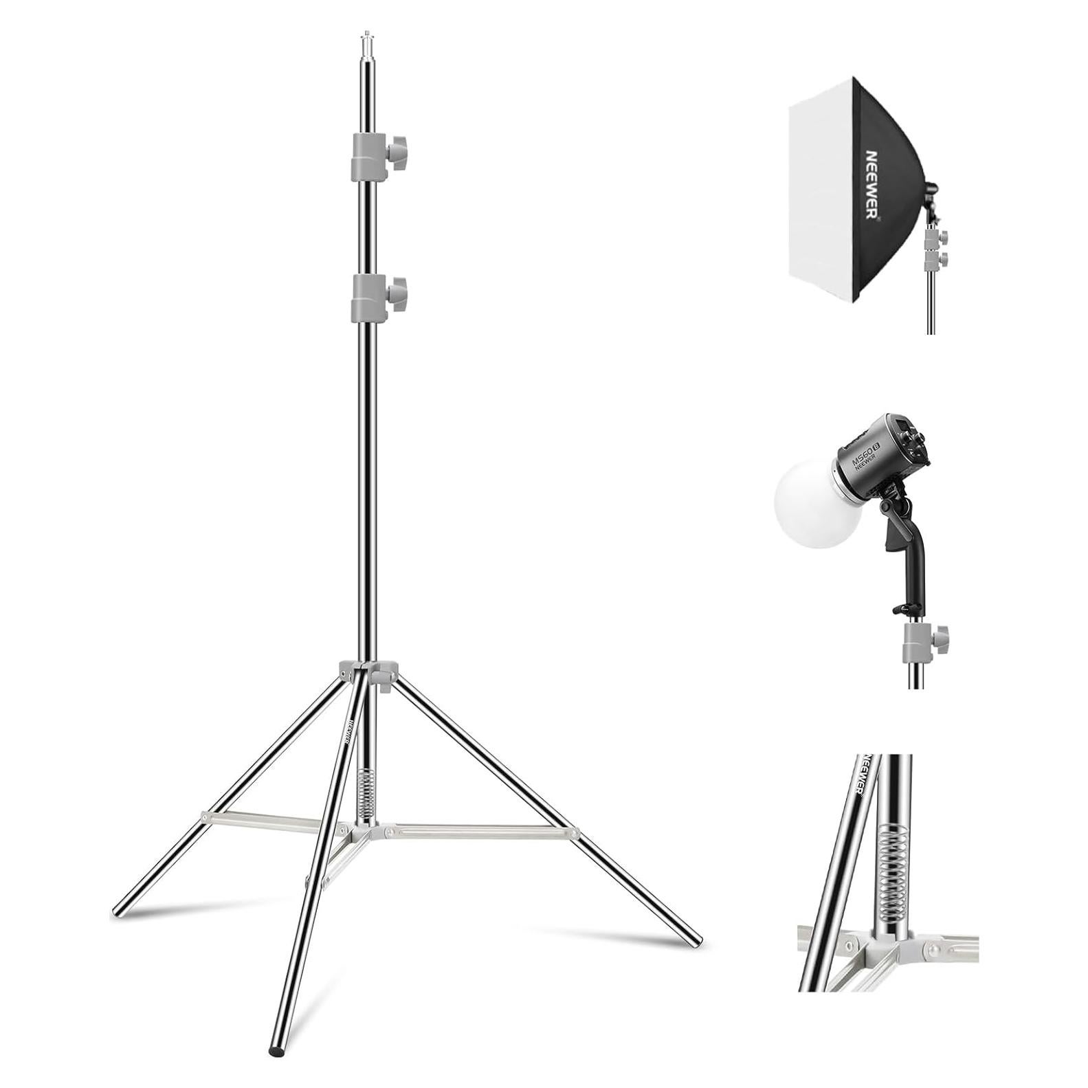 Soporte de Luz Plegable NEEWER ST-190SS 190cm Acero Inoxidable