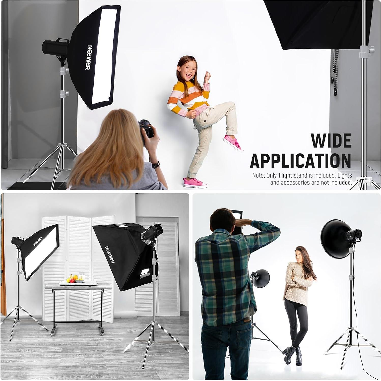 Soporte de Luz Plegable NEEWER ST-190SS 190cm Acero Inoxidable