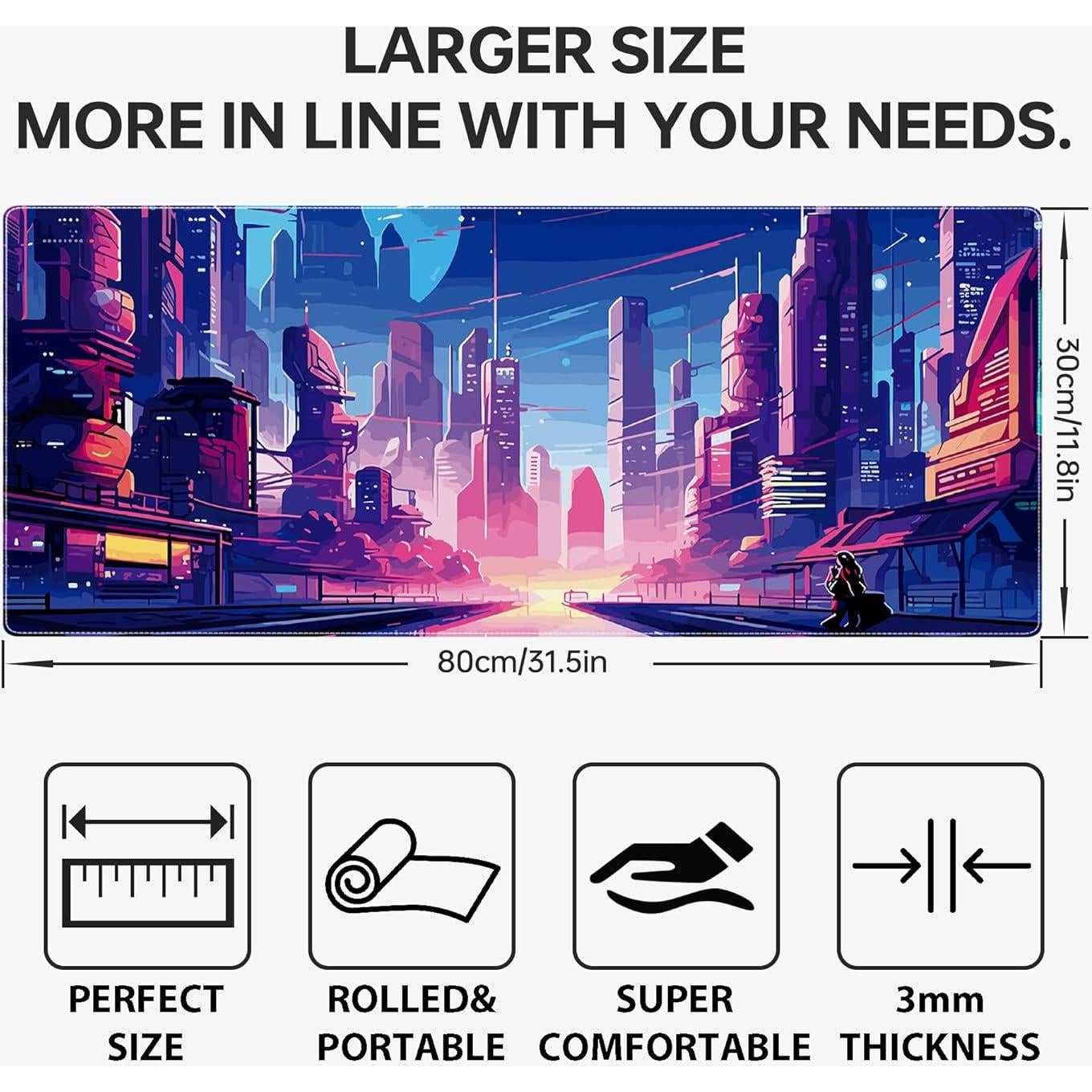 Alfombrilla de Ratón Gaming XL Nowdezi Anime Cyberpunk 80x30cm