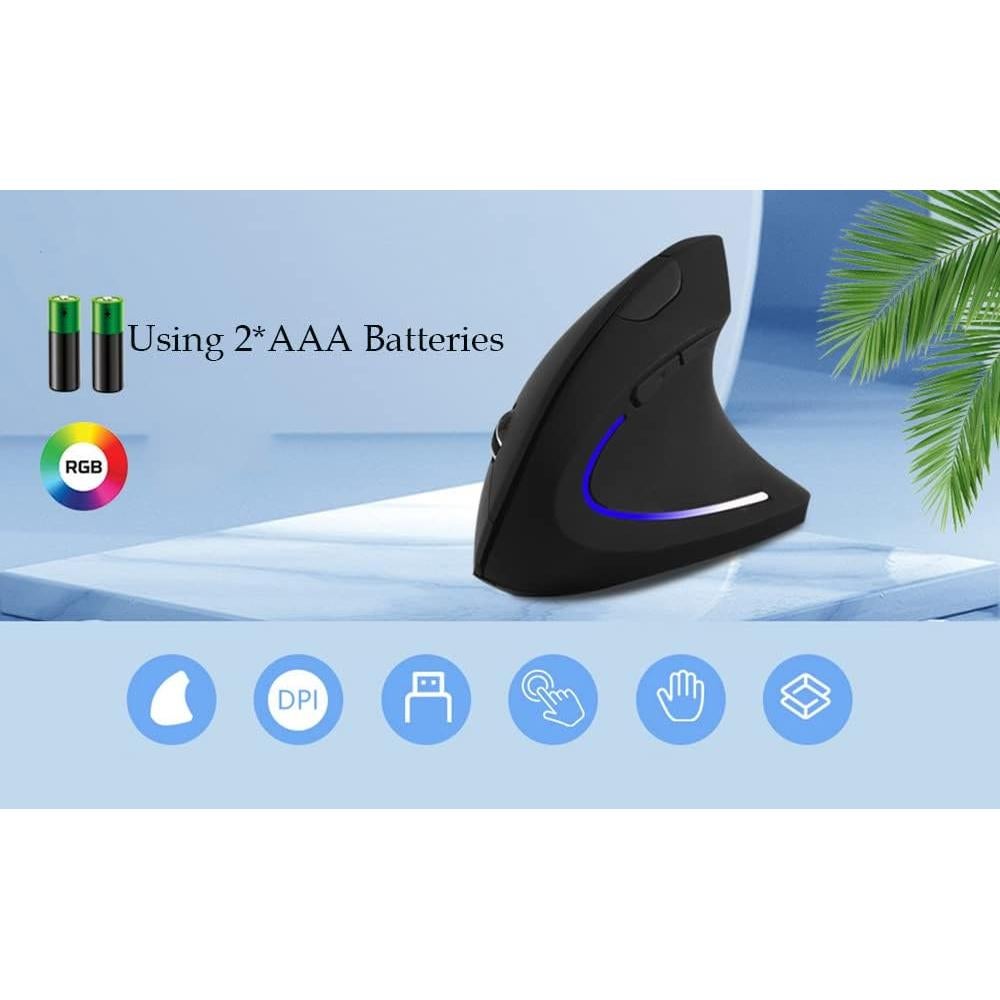 Ratón Vertical Inalámbrico Ergonómico XINGBAOKEJI Negro 2.4G