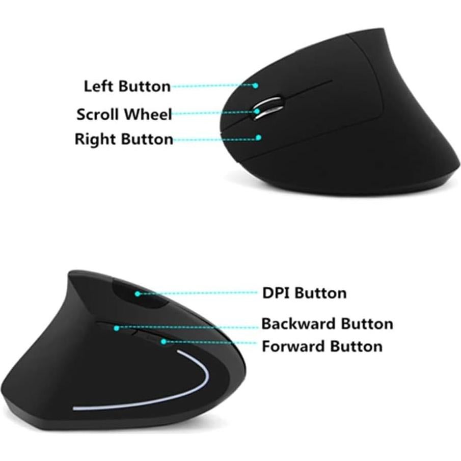 Ratón Vertical Inalámbrico Ergonómico XINGBAOKEJI Negro 2.4G