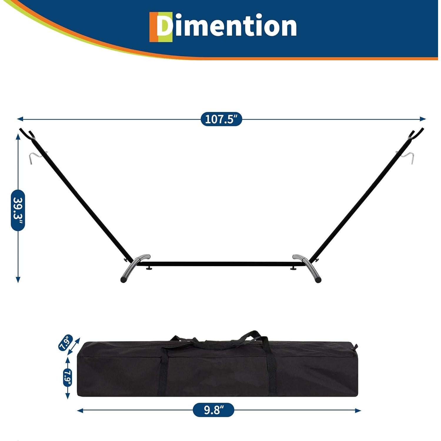 Hamaca Doble GarveeLife con Estructura de Acero 204 kg - Raya Arcoíris