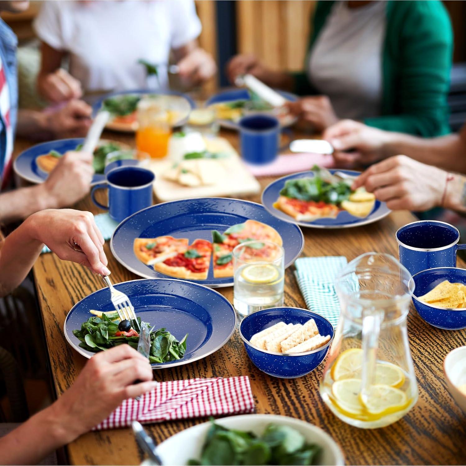 Vajilla de Camping Nuogo 48 Piezas Azul - Utensilios y Platos