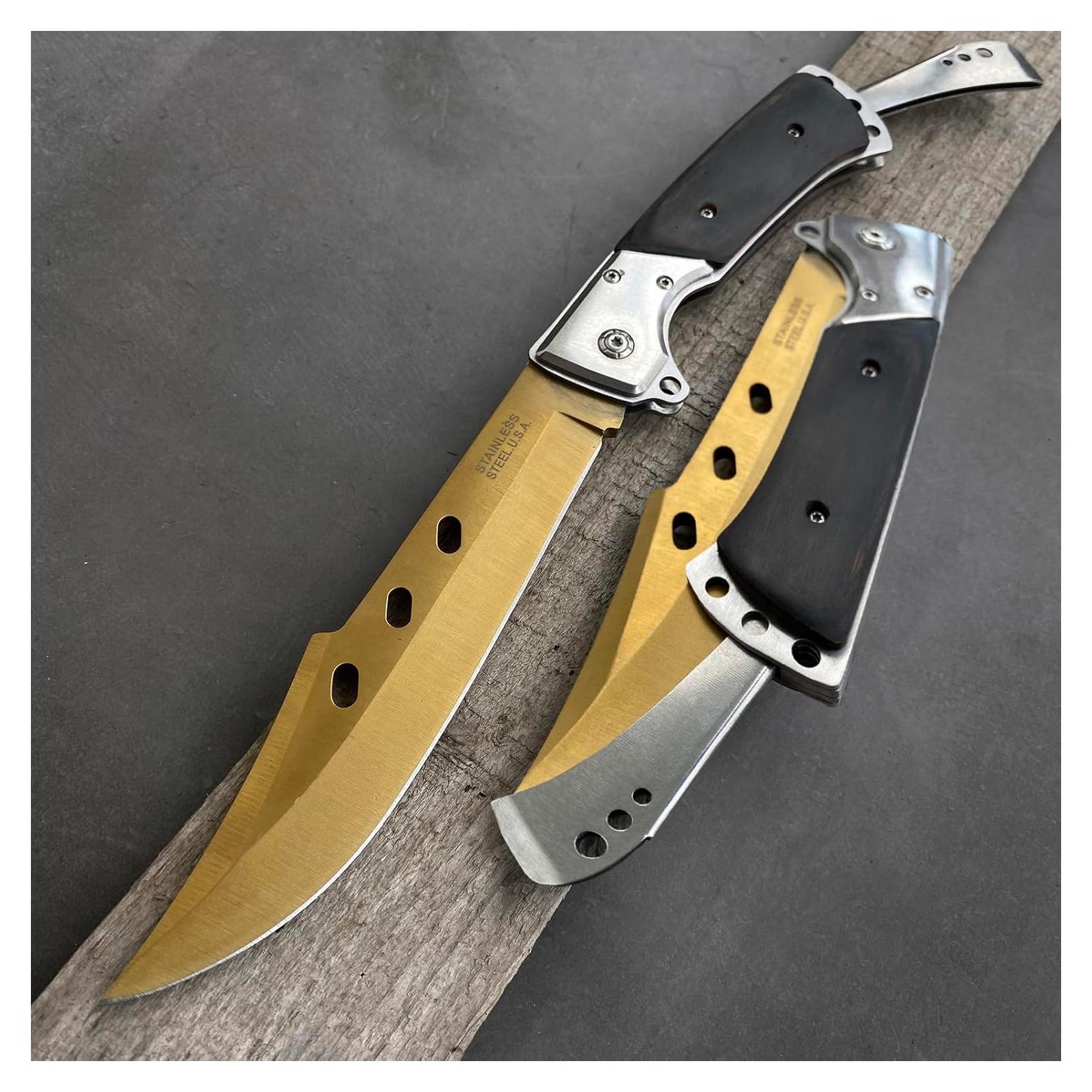 Cuchillo Plegable Grande HOLYEDGE 27 cm Mango Madera Rosa