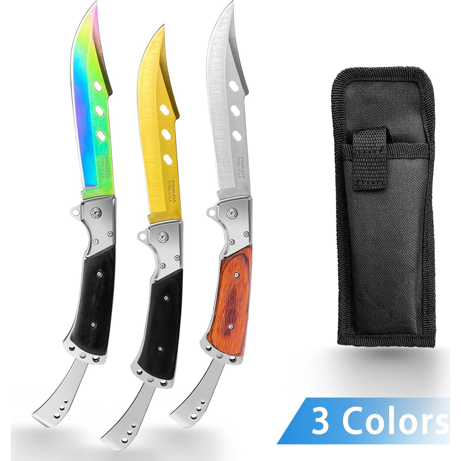 Cuchillo Plegable Grande HOLYEDGE 27 cm Mango Madera Rosa