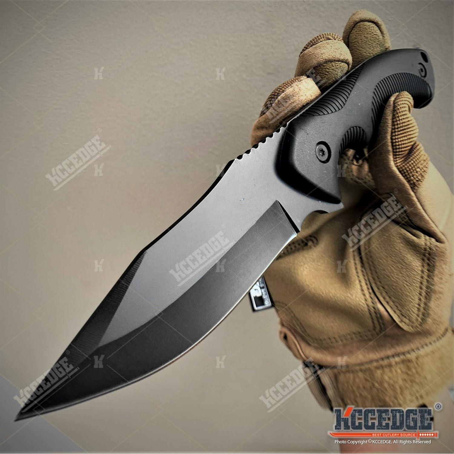 Cuchillo Táctico KCCEDGE 9" Hoja Fija Acero Inoxidable