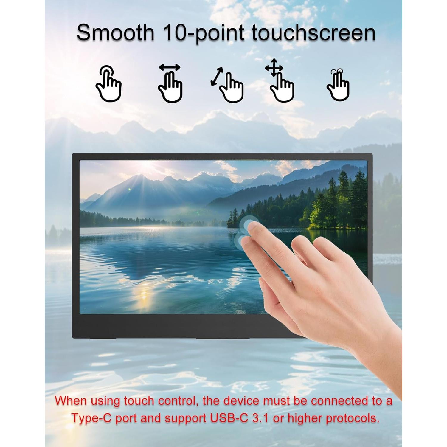 Monitor Portátil 14.1" Táctil Full HD Topmonitor 1920x1080