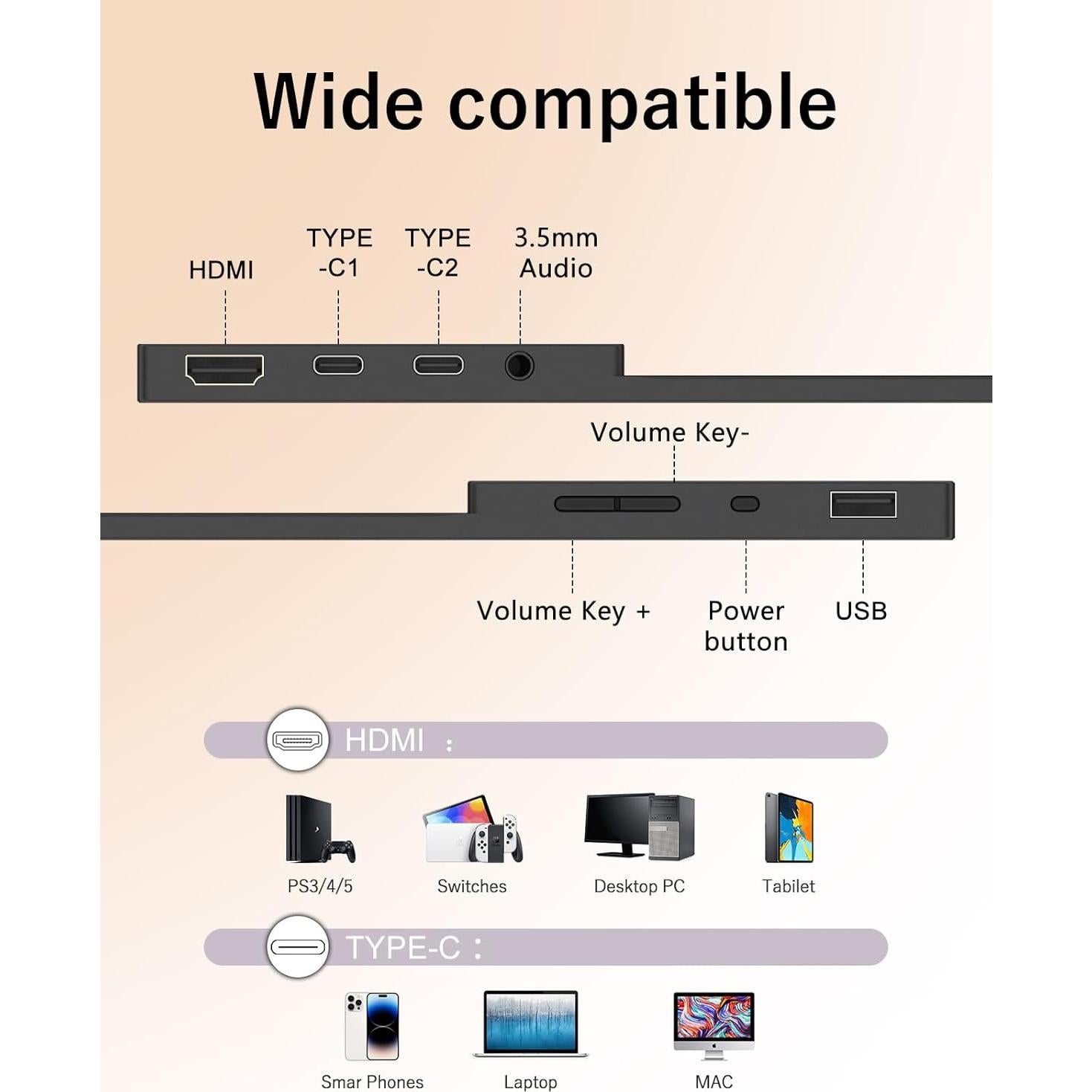 Monitor Portátil 14.1" Táctil Full HD Topmonitor 1920x1080