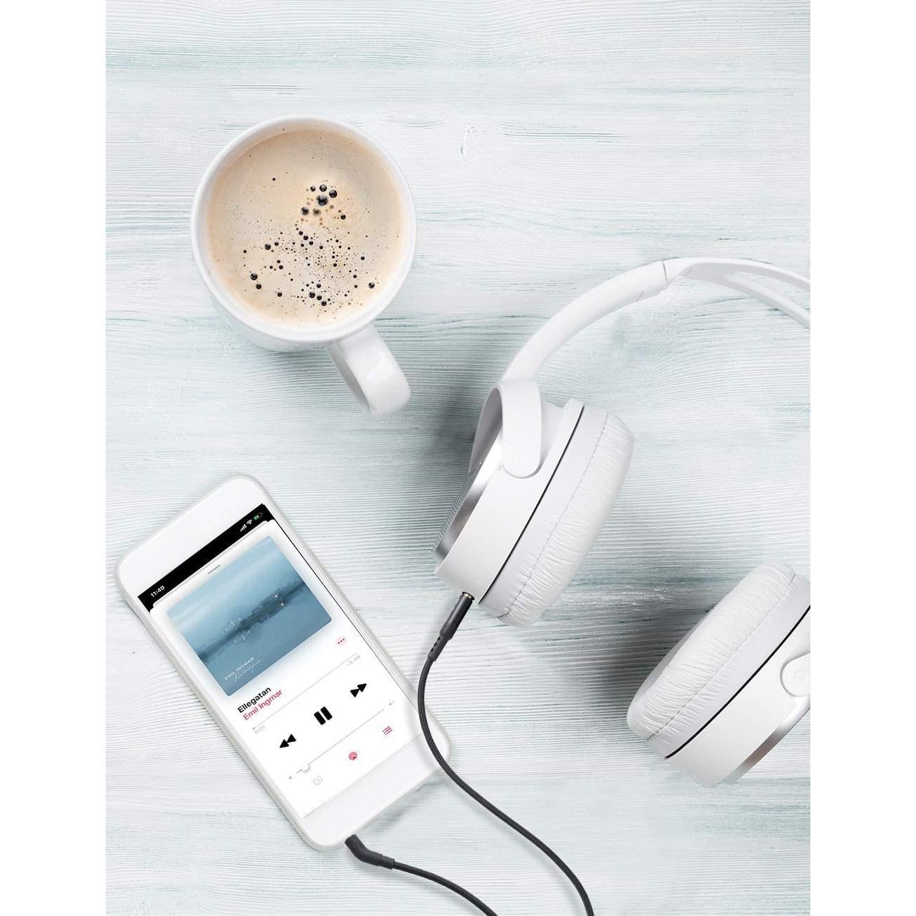 Cable de audio trenzado Mr Rex 2.5mm a 3.5mm para auriculares