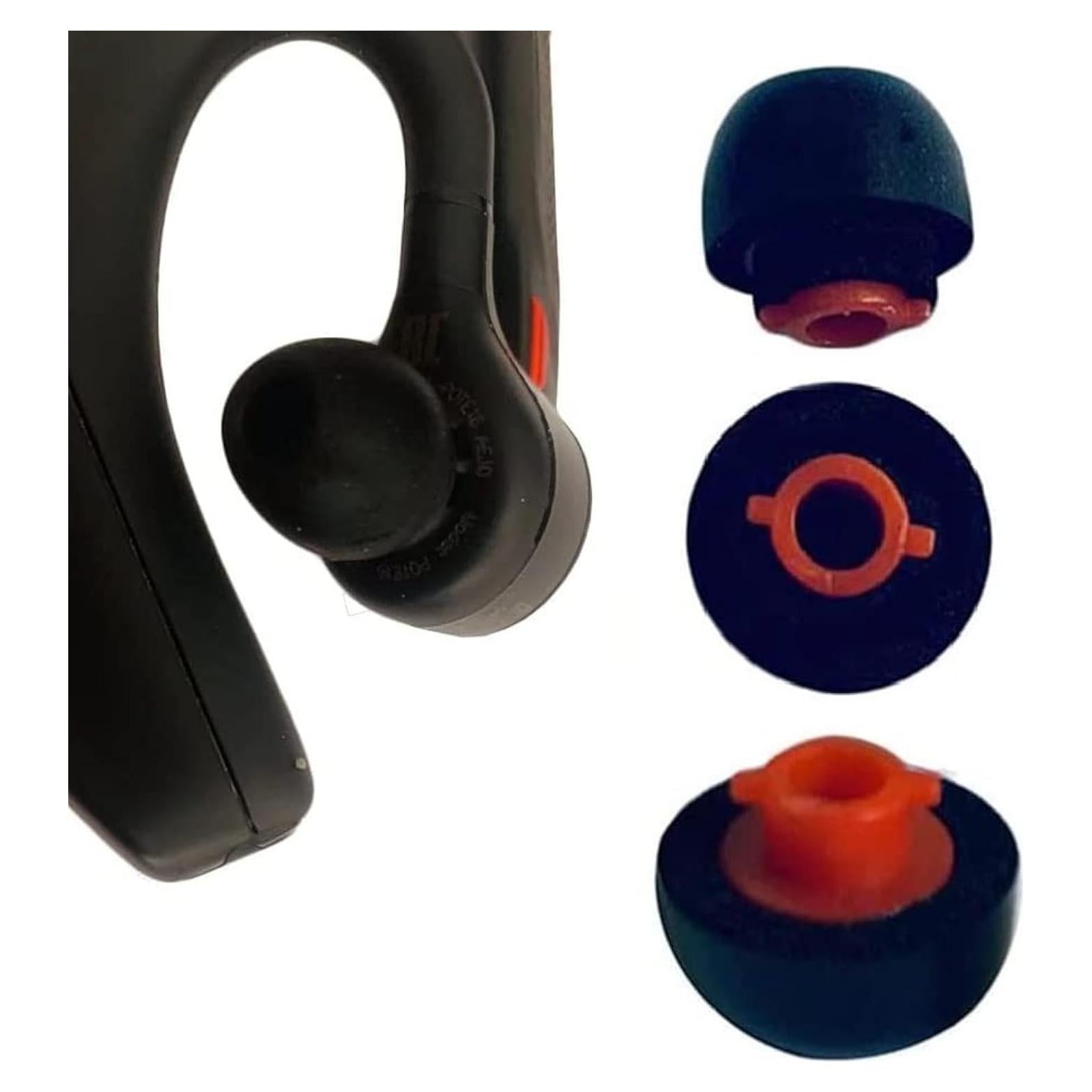 in-Ear Tip Adapter Mount Memory Foam Ear Tips Compatible with Plantronics Voyager 5200 / Voyager Legend /Pro , Reducing Noise Earbuds Foam Ear Tips, 3 Piece S/M/L, Foam Black