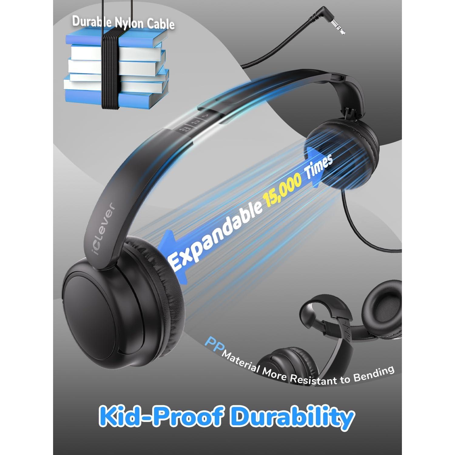 Auriculares con cable iClever HS28 para niños - Paquete de 5