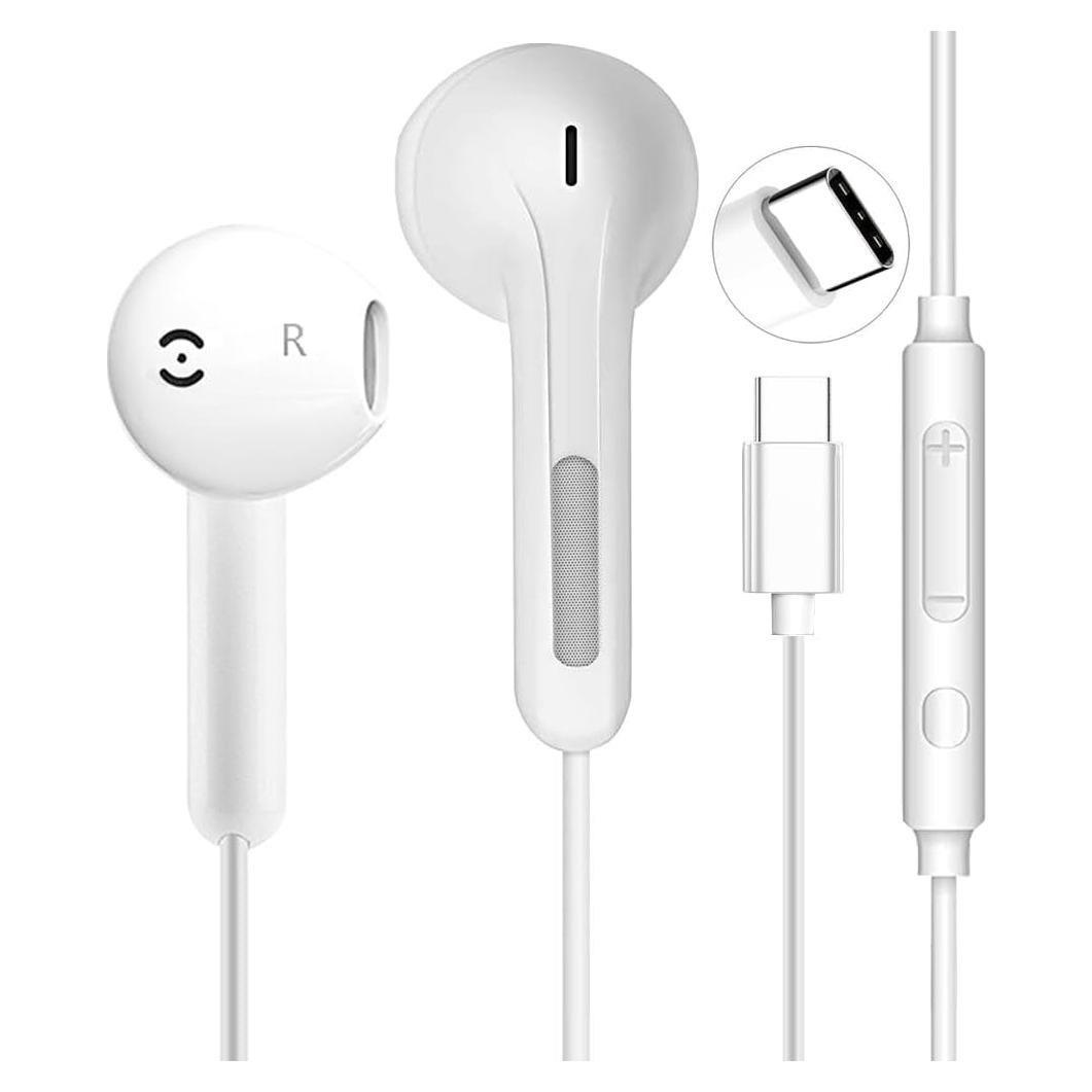 Auriculares USB C HAIMLJLBK HiFi Estéreo con Micrófono