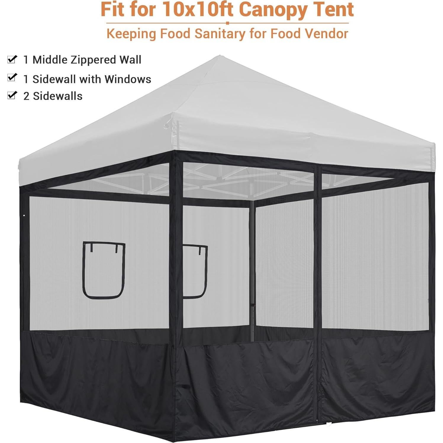 Carpa Plegable Yescom 3.05x3.05m con Paredes de Malla