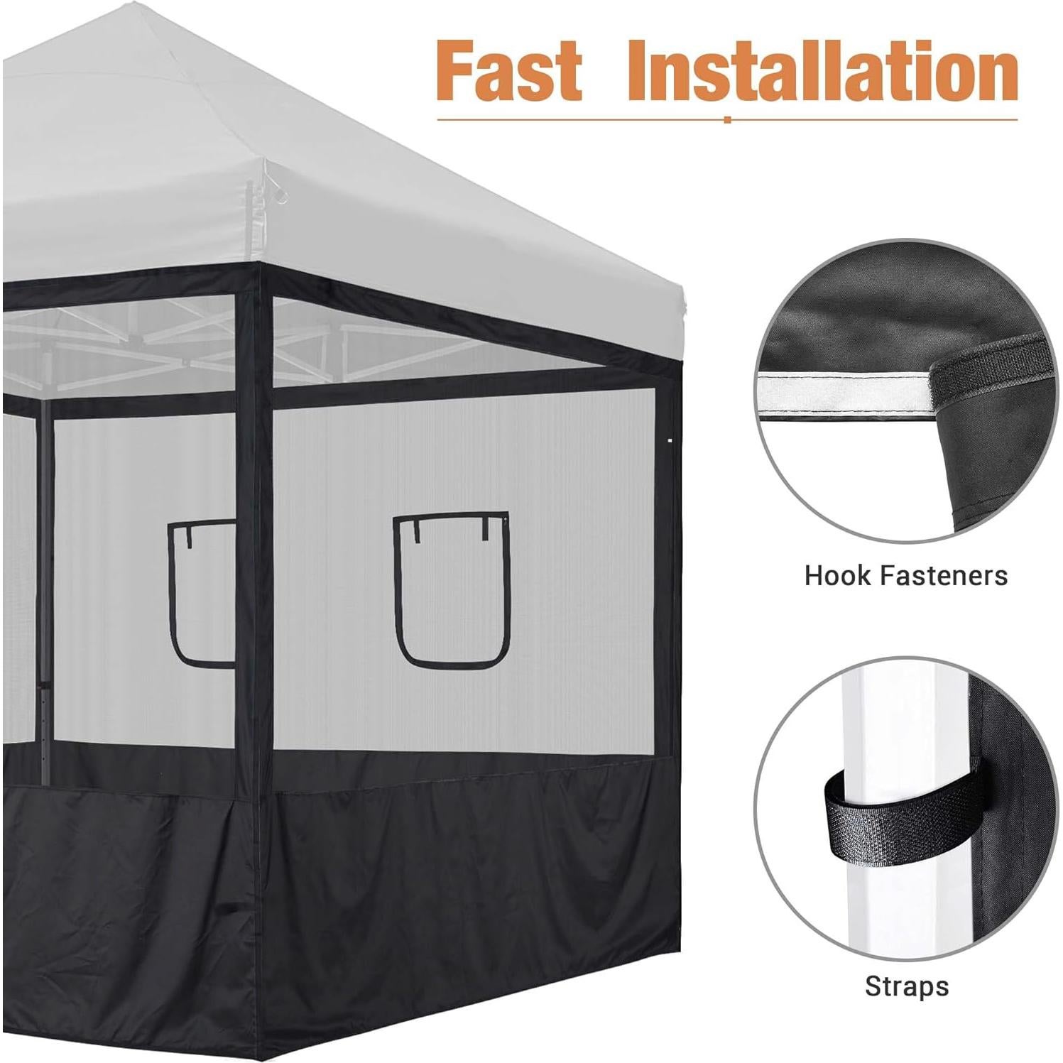 Carpa Plegable Yescom 3.05x3.05m con Paredes de Malla