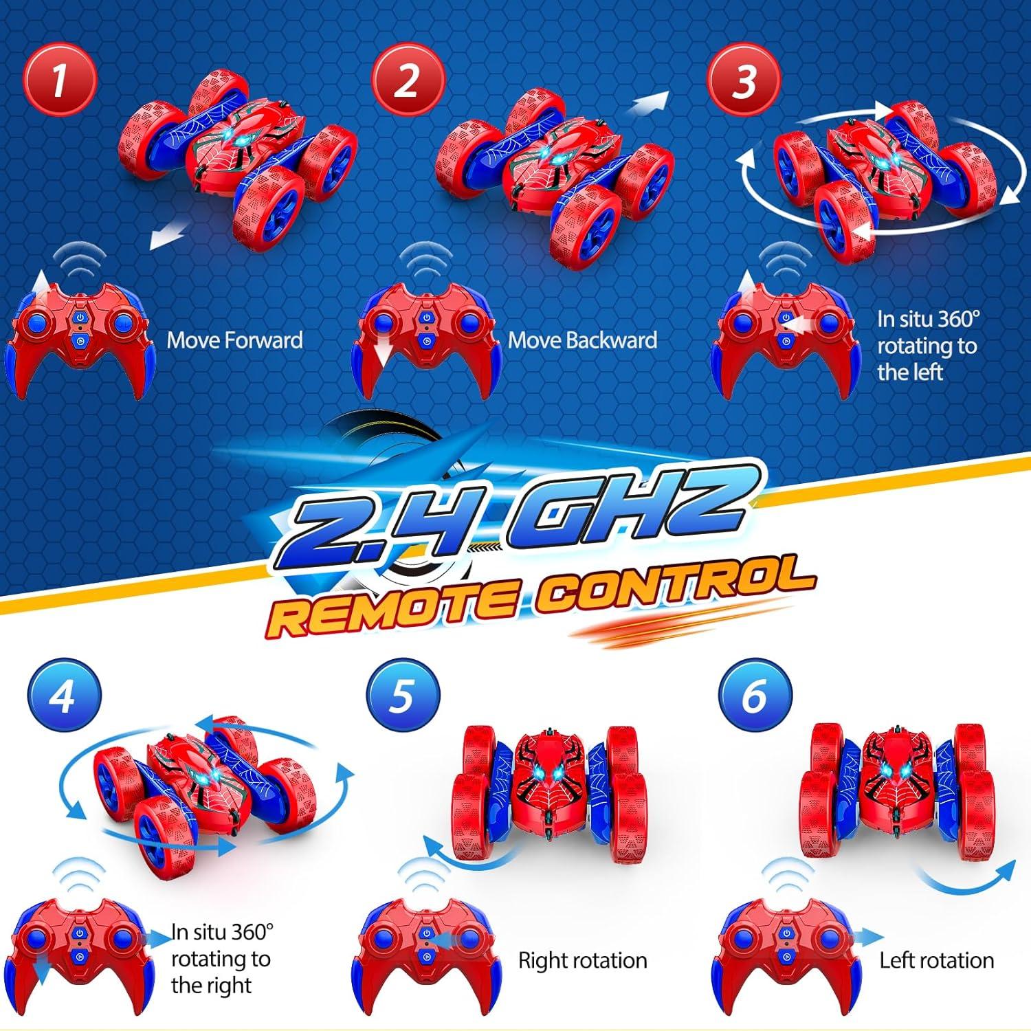 Coche RC 4WD Doble Lado 360° Excitobo para Niños 3-12 Años