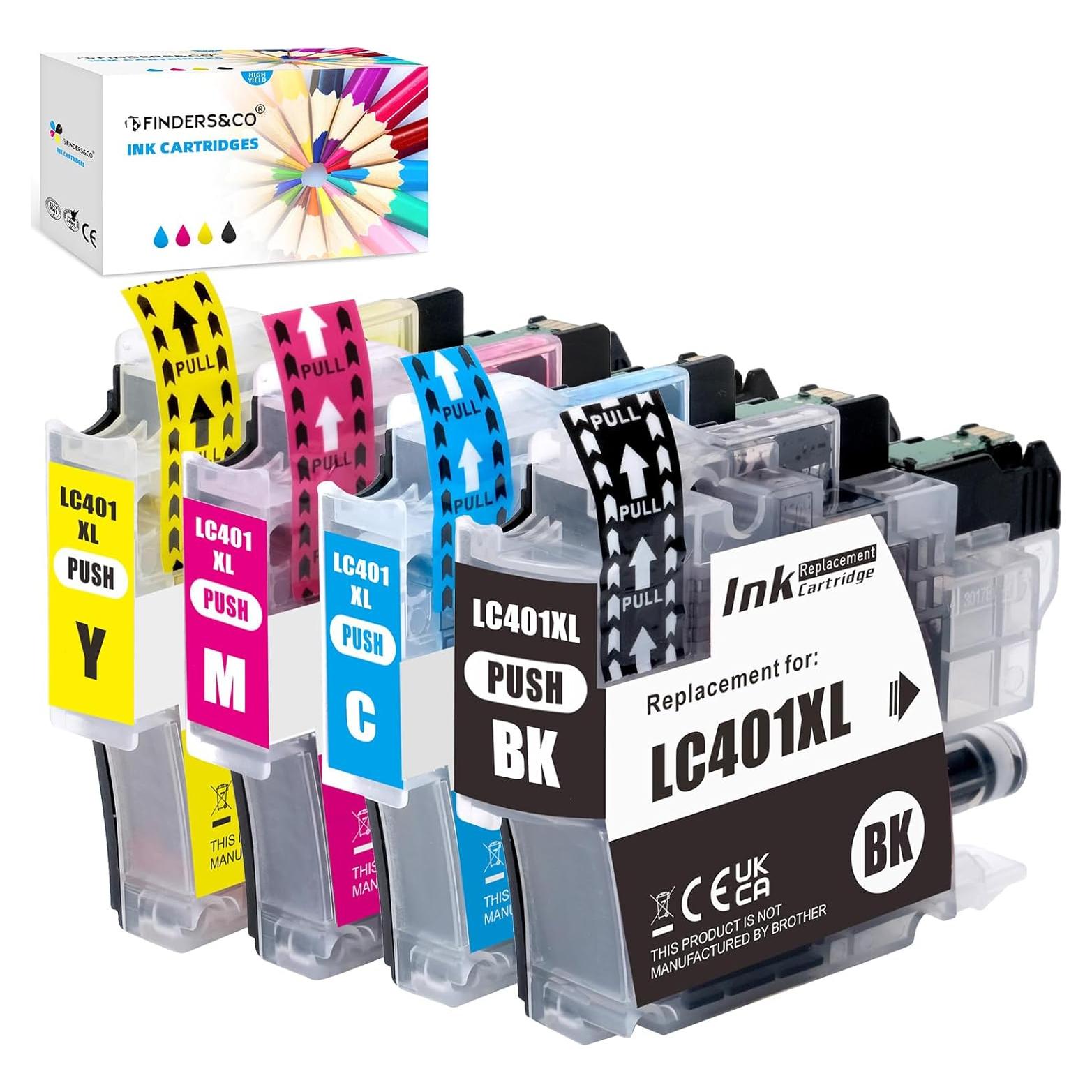 Cartuchos de Tinta F FINDERS&CO LC401XL 4 Colores Alto Rendimiento