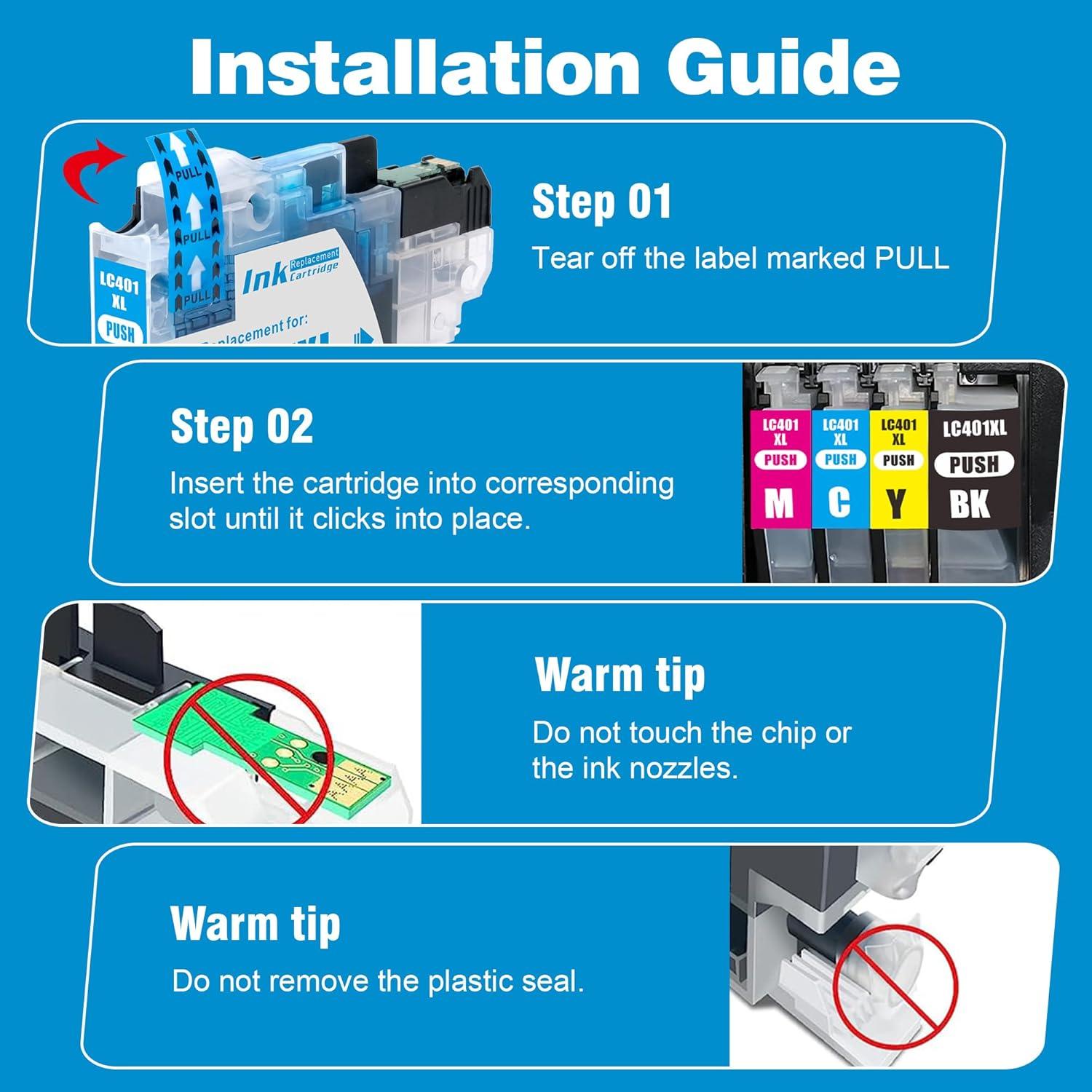 Cartuchos de Tinta F FINDERS&CO LC401XL 4 Colores Alto Rendimiento