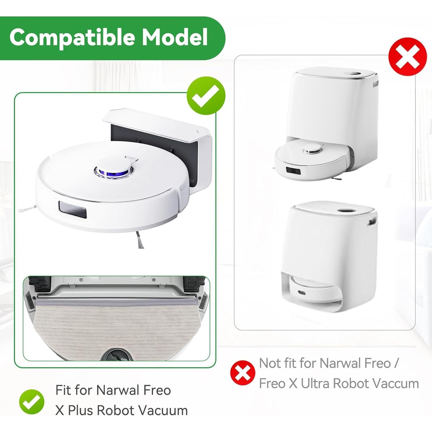 Paños de Mopa Reutilizables Sgizoku para Aspiradora Narwal Freo X Plus - 6 Piezas