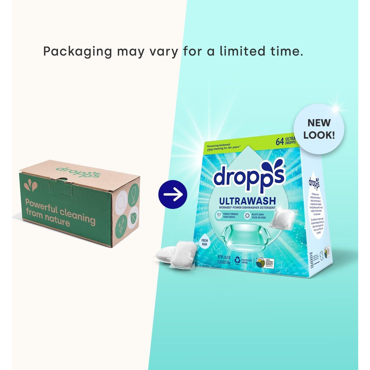 Cápsulas para Lavavajillas Dropps UltraWash 64 Unidades Lluvia Fresca