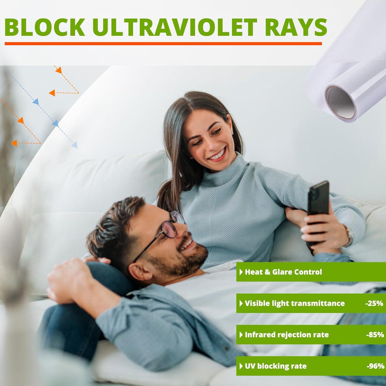 Kit de Película de Privacidad para Ventanas HTVRONT 44.5x199.4cm