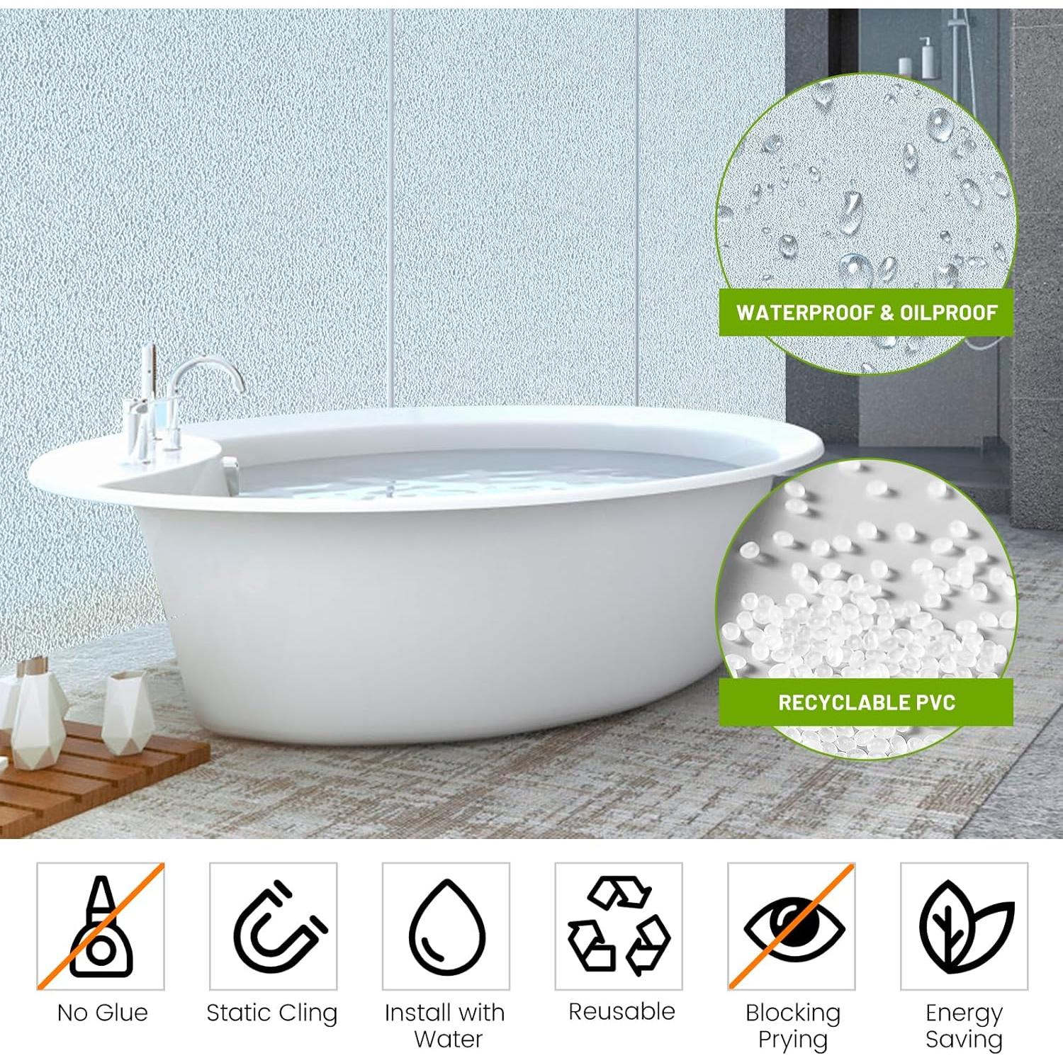 Kit de Película de Privacidad para Ventanas HTVRONT 44.5x199.4cm