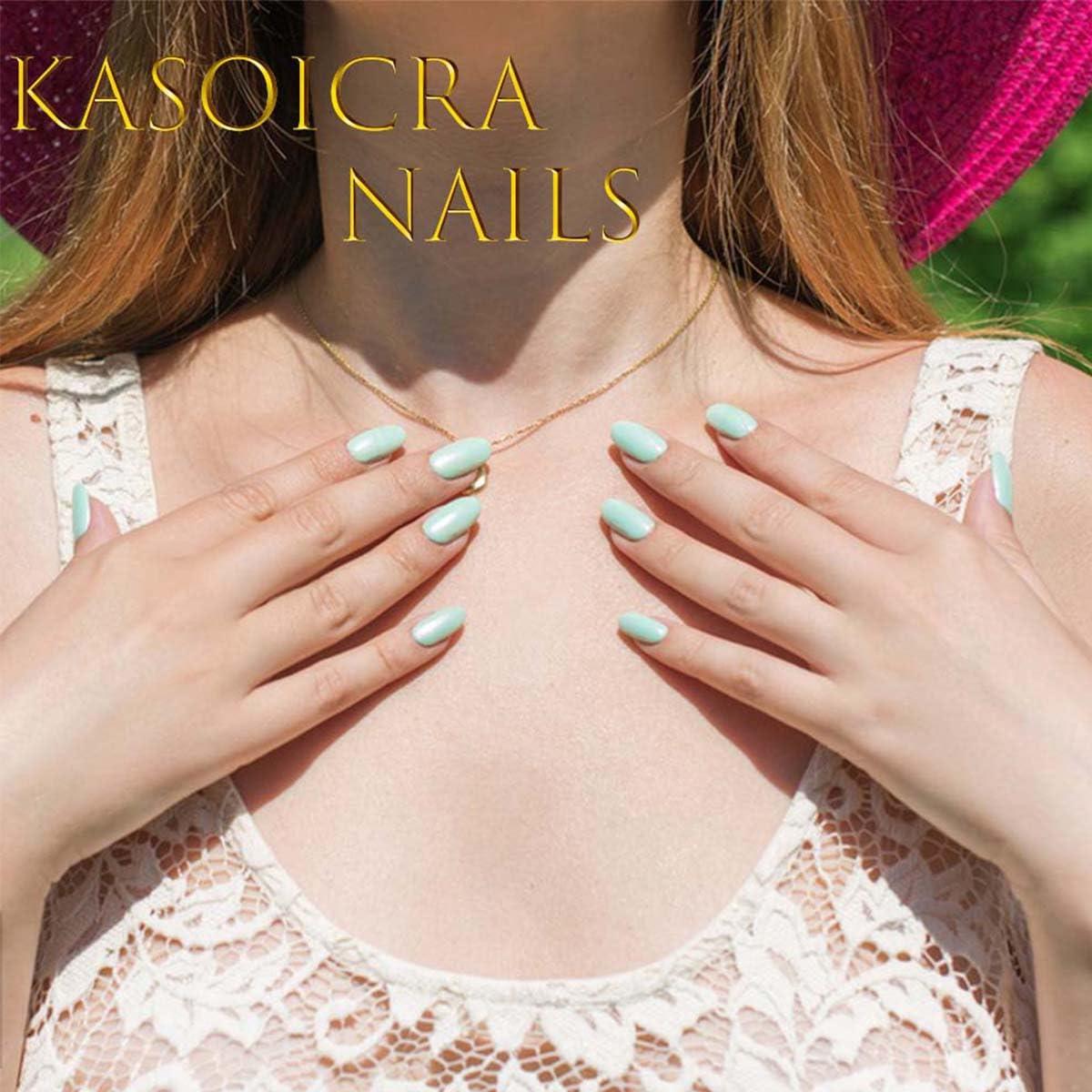 Uñas Postizas KASOICRA Mariposa Cuadradas 24Pcs con Brillo