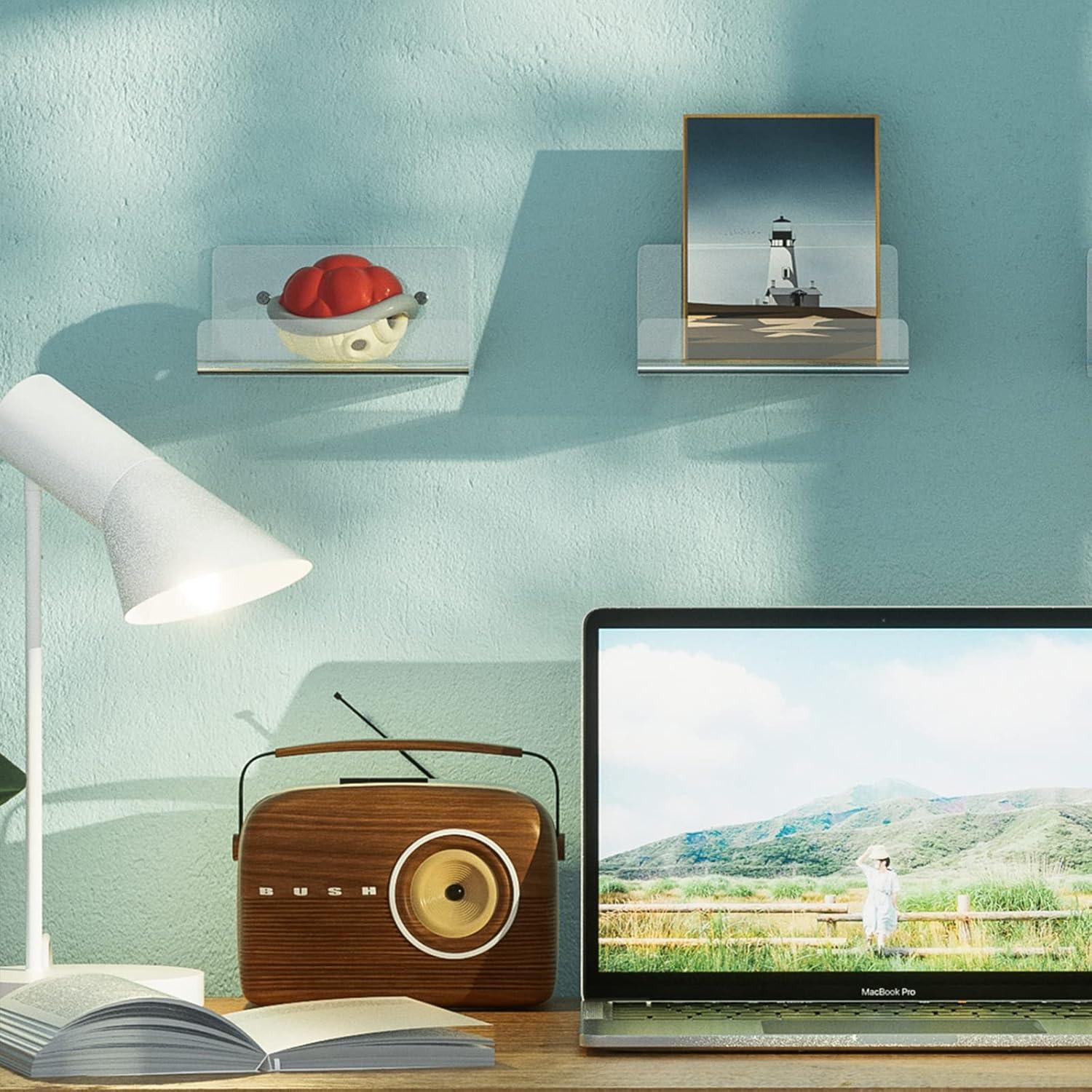 Estantes Flotantes Adhesivos Weronique 2 Paquetes Acrílico 10x5cm