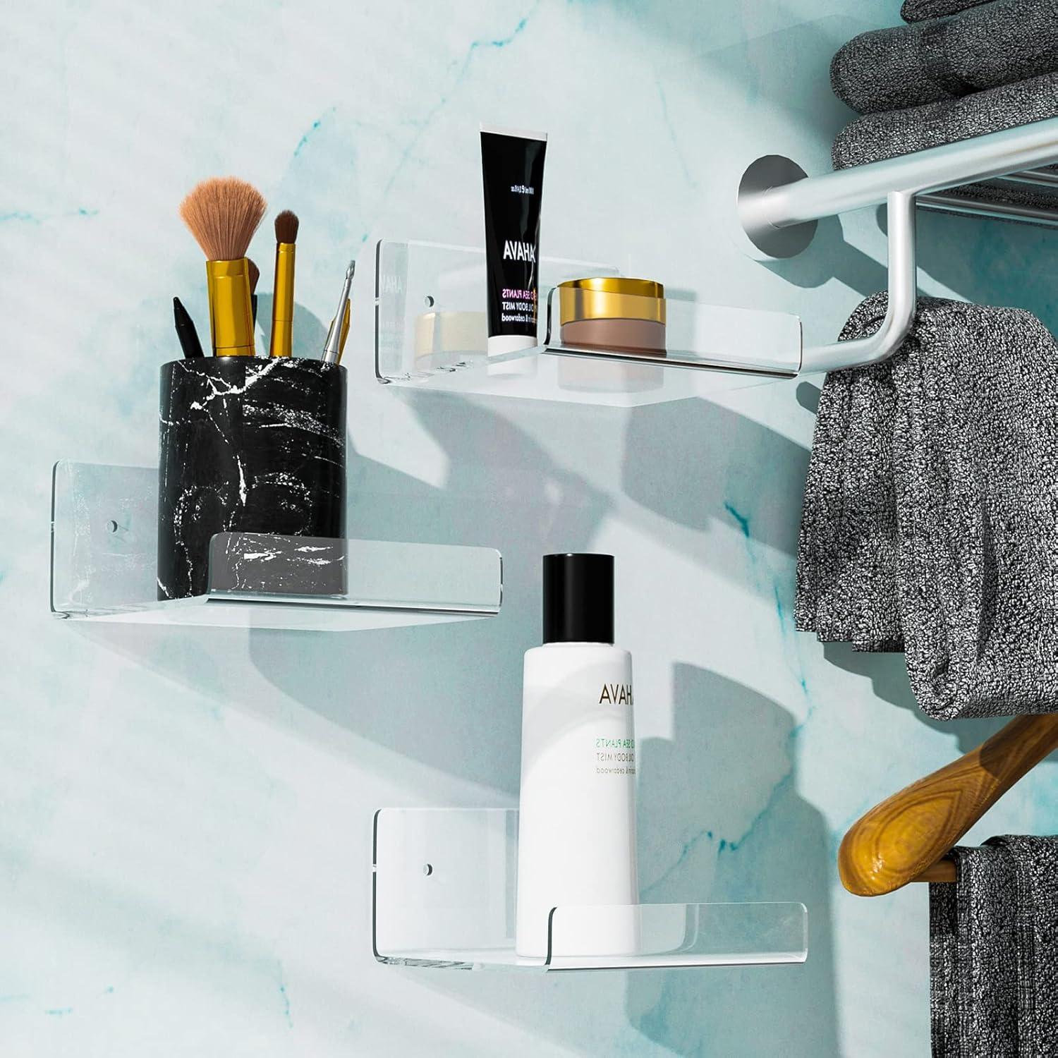 Estantes Flotantes Adhesivos Weronique 2 Paquetes Acrílico 10x5cm