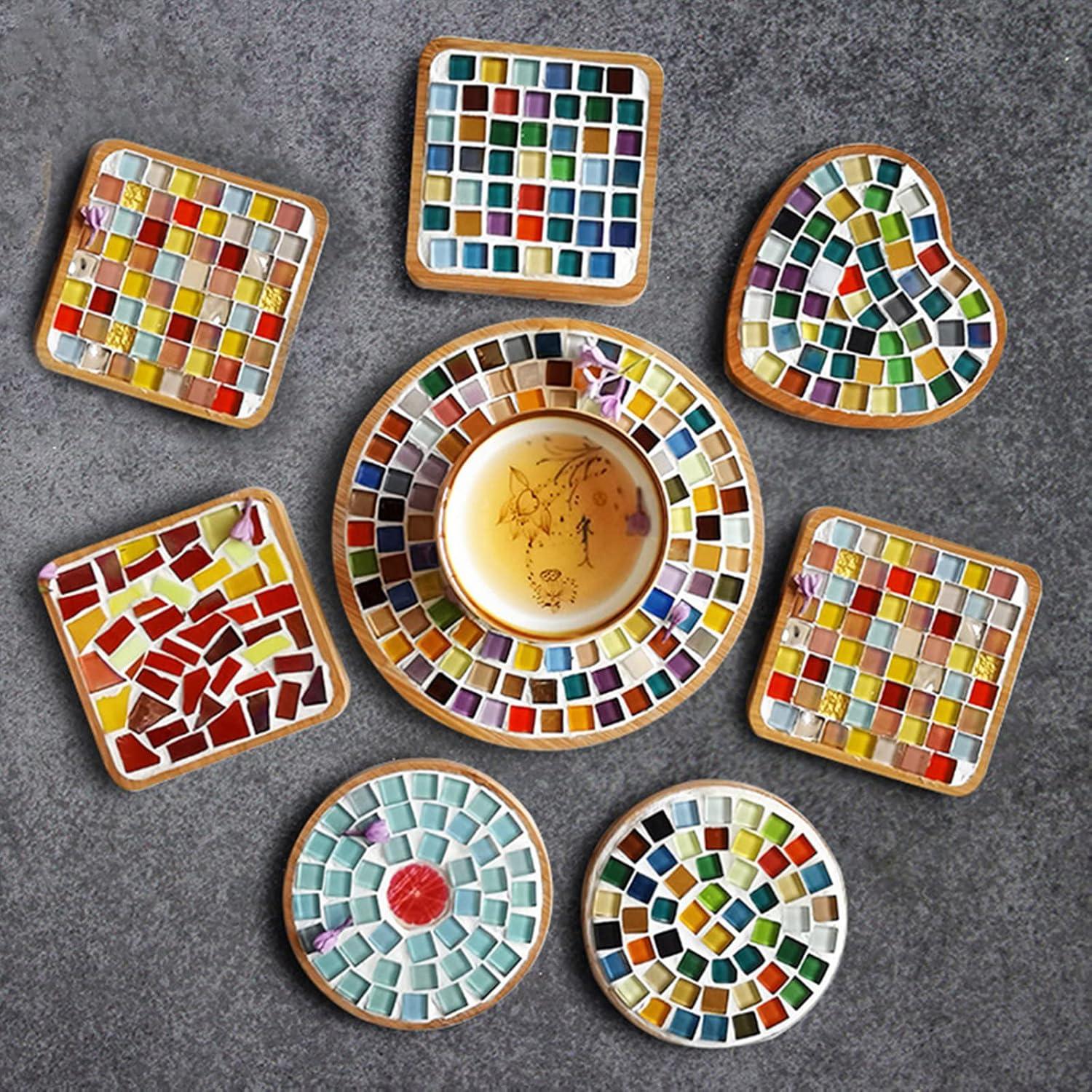 Azulejos de Mosaico de Cristal Esweny 1.1lb 525 Piezas Café