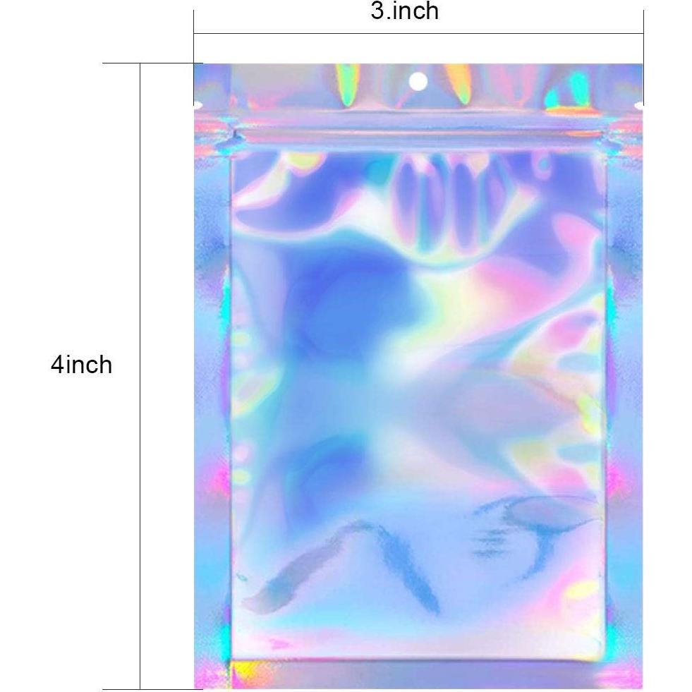 100 Bolsas Mylar Reutilizables 7.6x10.2cm a Prueba de Olores