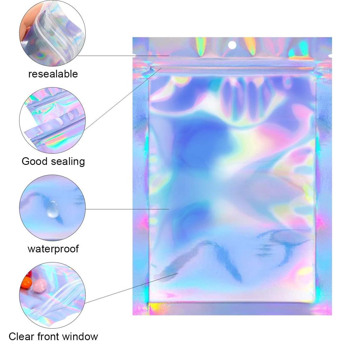 100 Bolsas Mylar Reutilizables 7.6x10.2cm a Prueba de Olores