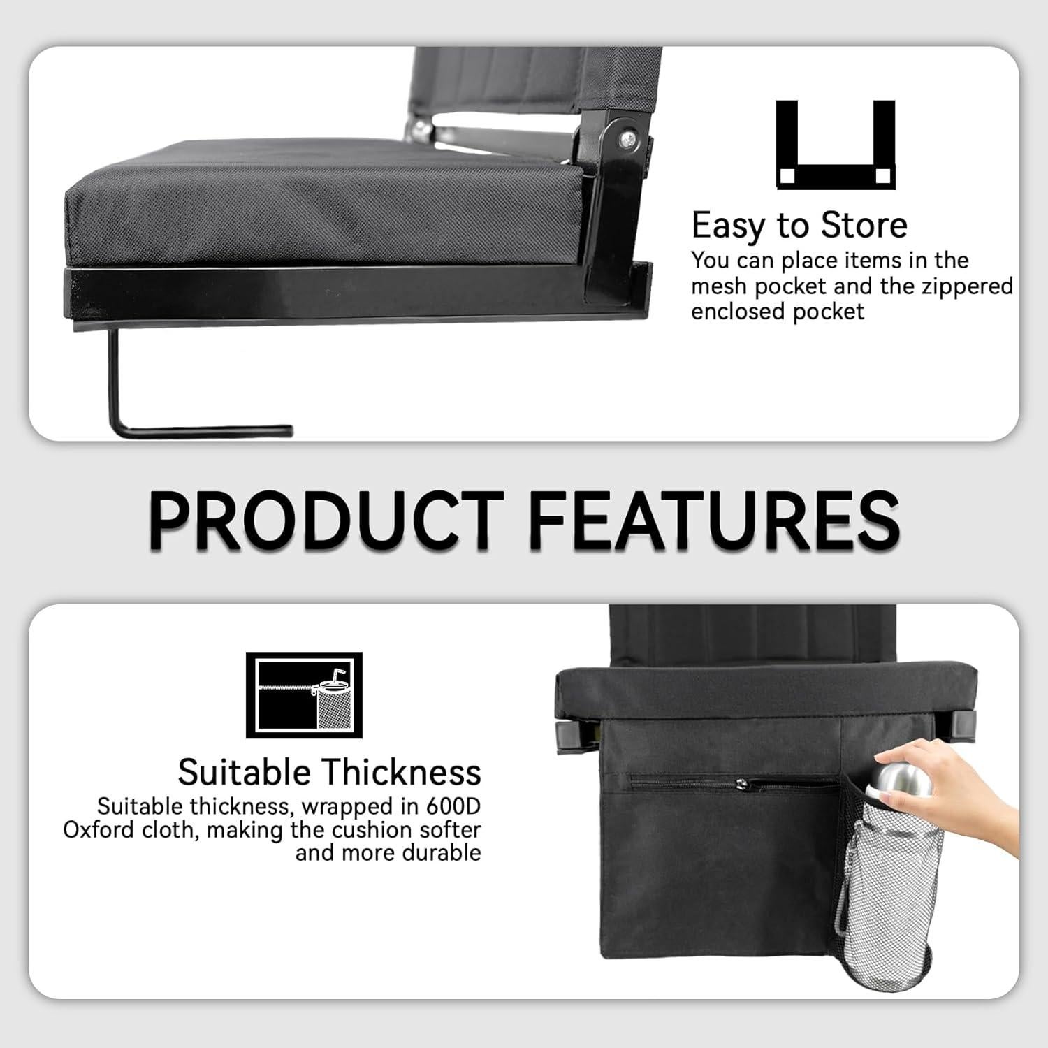 Asiento de Estadio Plegable SamitValt con Respaldo y Cojín