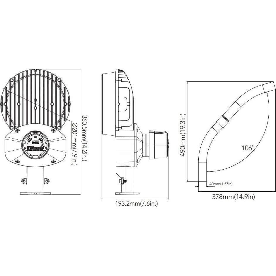 Luz LED de Crepúsculo a Amanecer Superior Lighting 80W 12000 Lúmenes