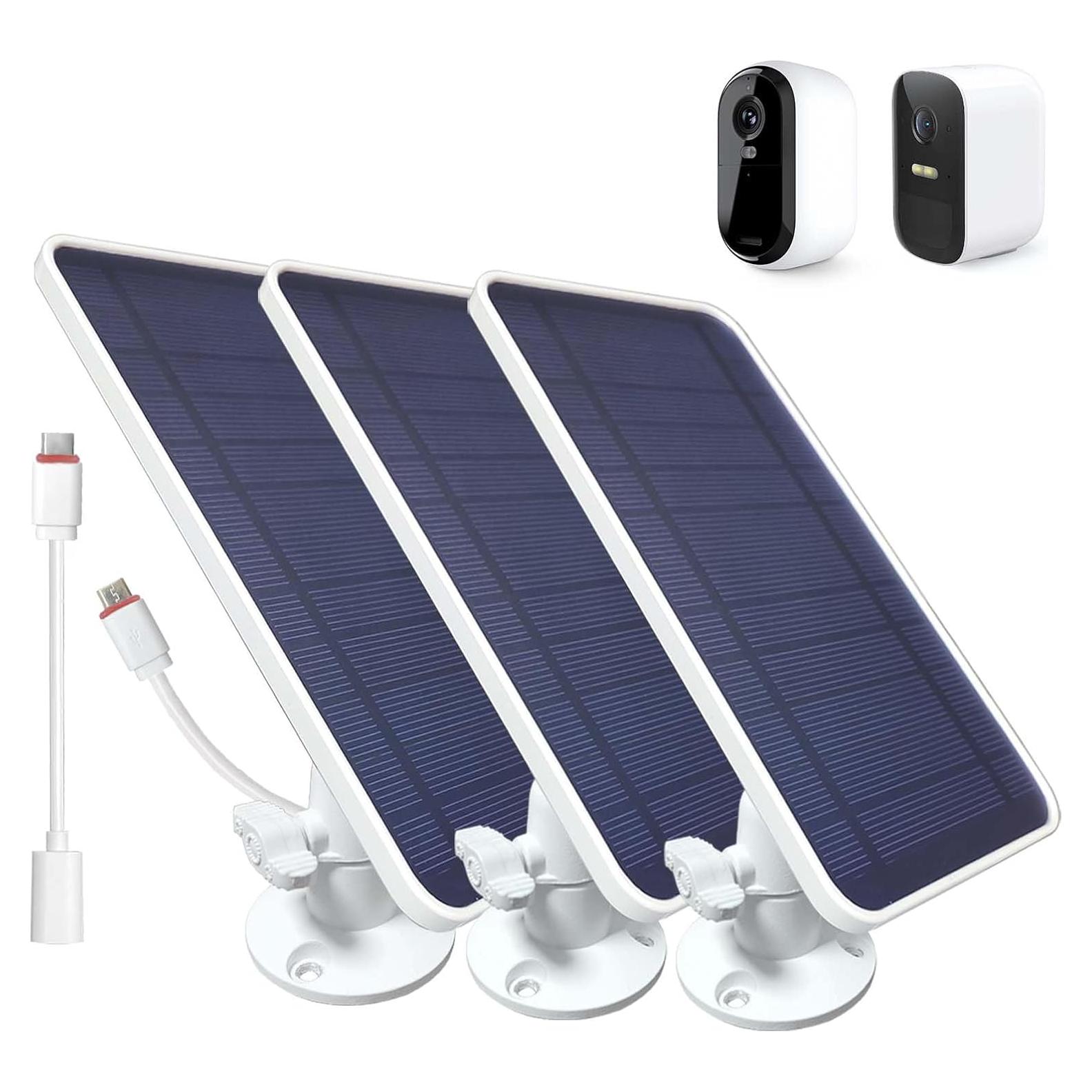 Panel Solar DIANMU 3 Paquete para Arlo Essential 2K y EufyCam