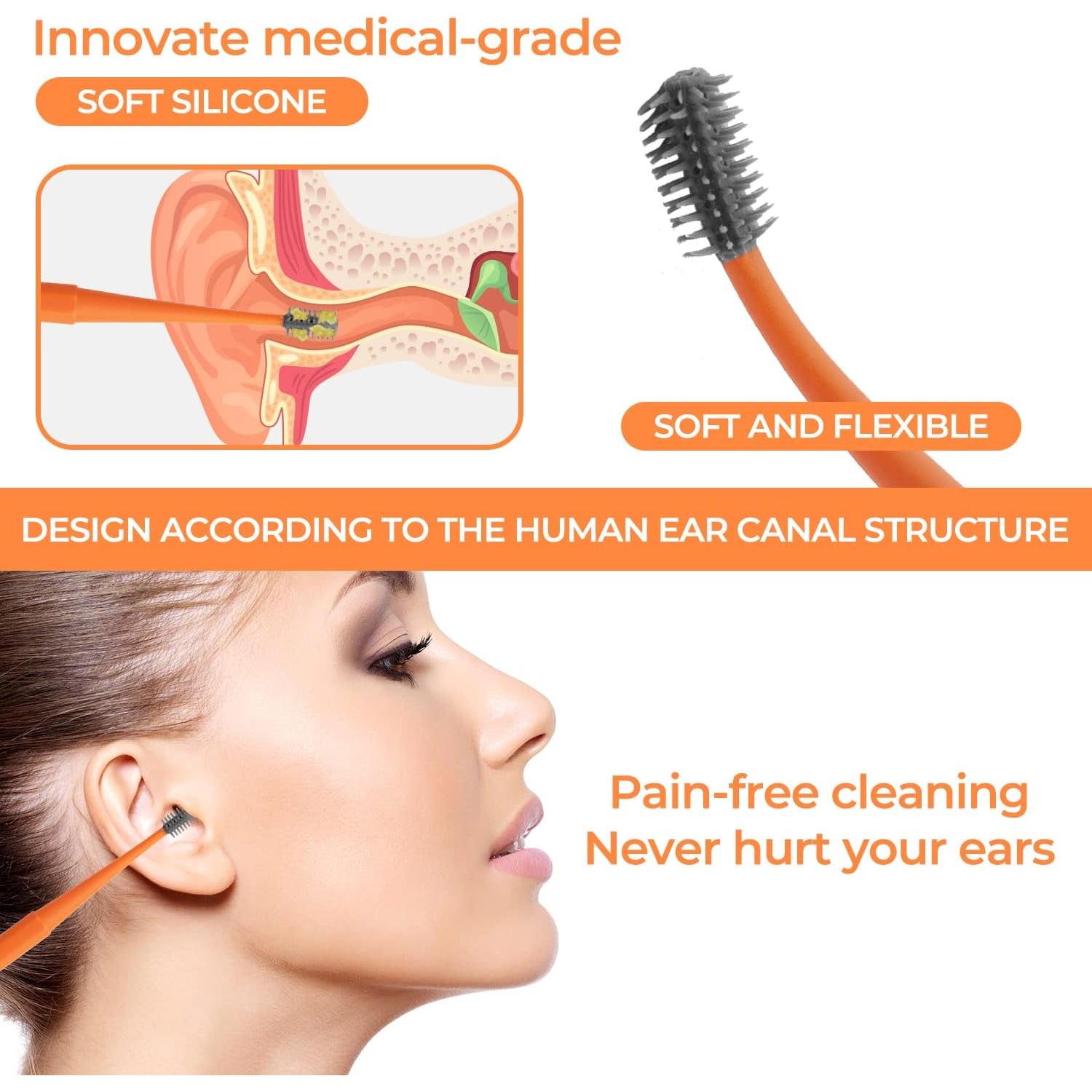 Kit de Eliminación de Cerumen Gogoleee 2 Piezas Silicona y Acero