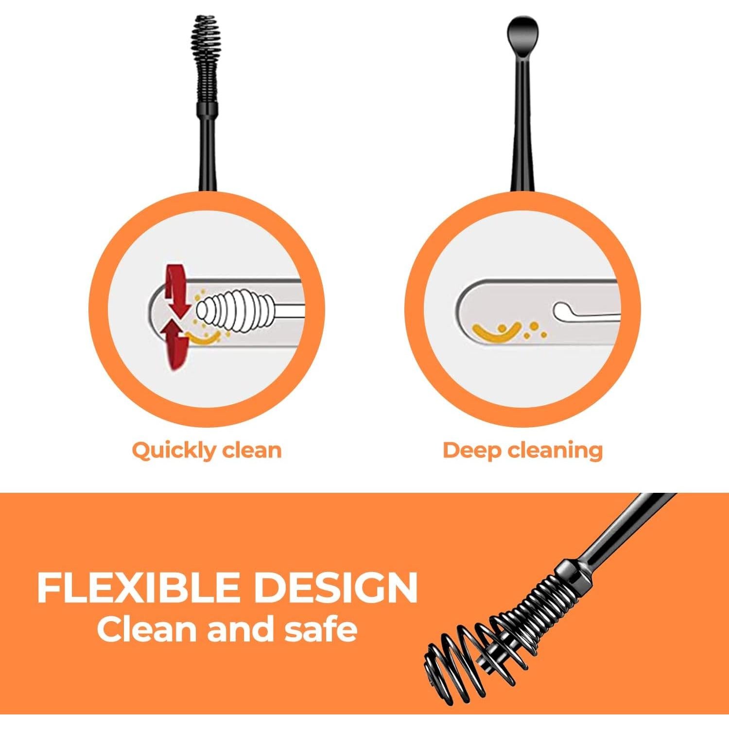 Kit de Eliminación de Cerumen Gogoleee 2 Piezas Silicona y Acero