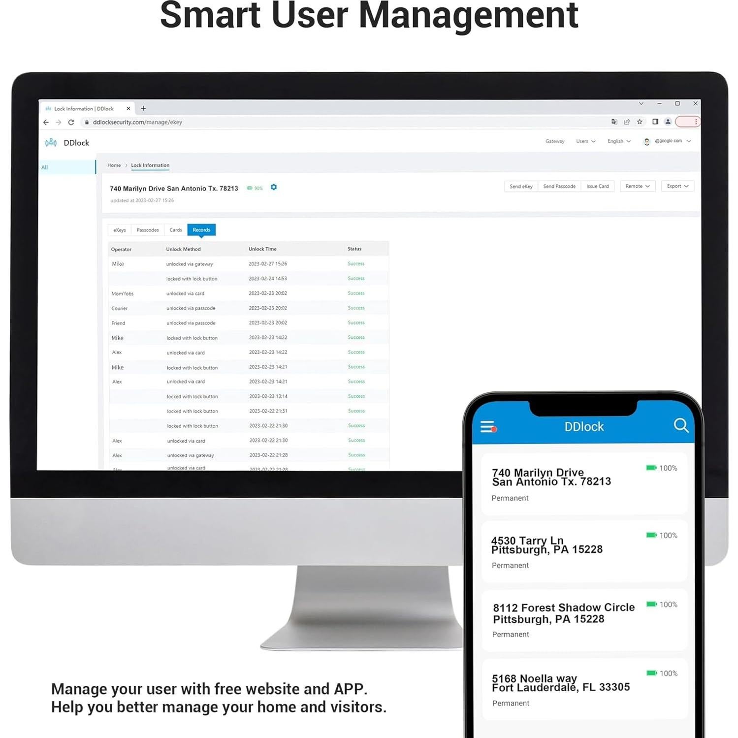 Cerradura Inteligente Veise RZ06C con Teclado y Manijas, Negro Mate